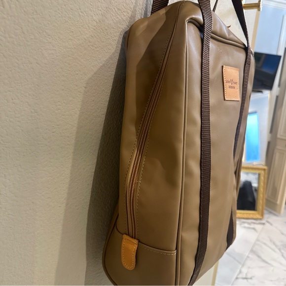 Jon Hart | Khaki Insulated Tote w/ Sherpa Bottle Sleeves champagne tote wine bag - Picture 7 of 12